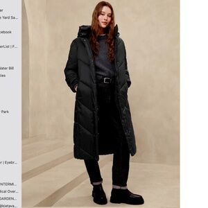 NWT Banana Republic Factory Long Black Puffer Coat